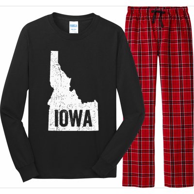 Idaho Iowa Funny Geography Mix Up Joke Idawa Pride Long Sleeve Pajama Set