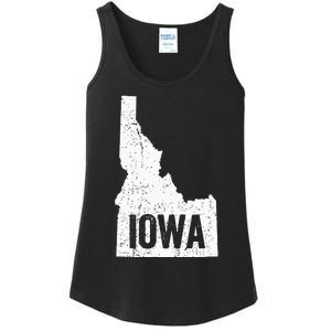 Idaho Iowa Funny Geography Mix Up Joke Idawa Pride Ladies Essential Tank