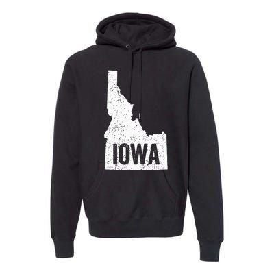 Idaho Iowa Funny Geography Mix Up Joke Idawa Pride Premium Hoodie