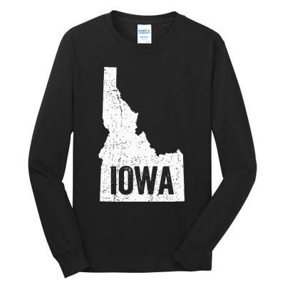 Idaho Iowa Funny Geography Mix Up Joke Idawa Pride Tall Long Sleeve T-Shirt