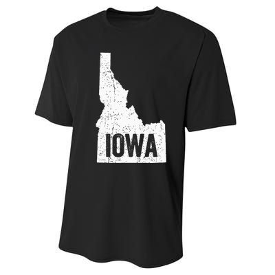 Idaho Iowa Funny Geography Mix Up Joke Idawa Pride Performance Sprint T-Shirt