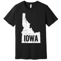 Idaho Iowa Funny Geography Mix Up Joke Idawa Pride Premium T-Shirt