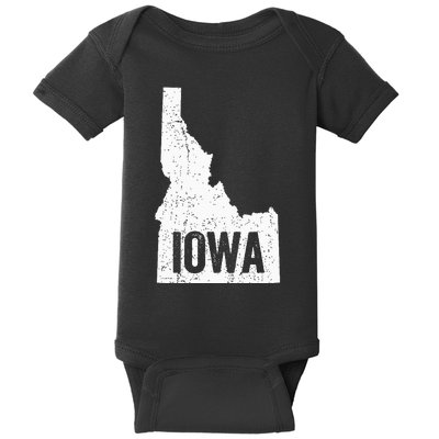 Idaho Iowa Funny Geography Mix Up Joke Idawa Pride Baby Bodysuit