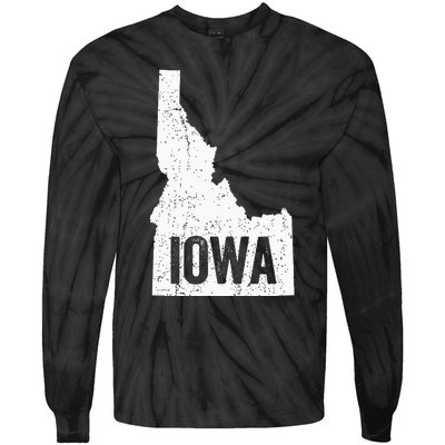 Idaho Iowa Funny Geography Mix Up Joke Idawa Pride Tie-Dye Long Sleeve Shirt