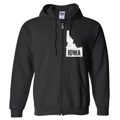 Idaho Iowa Funny Geography Mix Up Joke Idawa Pride Full Zip Hoodie