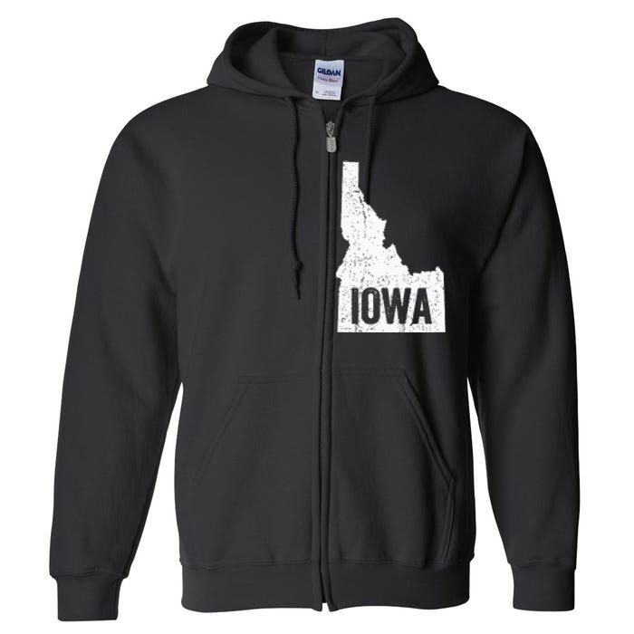 Idaho Iowa Funny Geography Mix Up Joke Idawa Pride Full Zip Hoodie