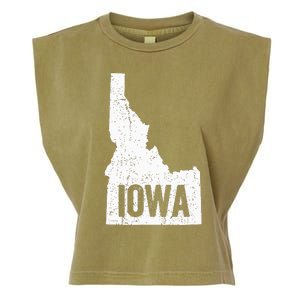 Idaho Iowa Funny Geography Mix Up Joke Idawa Pride Garment-Dyed Women's Muscle Tee