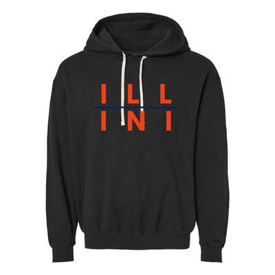 Illinois Il Fans Garment-Dyed Fleece Hoodie