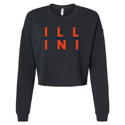 Illinois Il Fans Cropped Pullover Crew