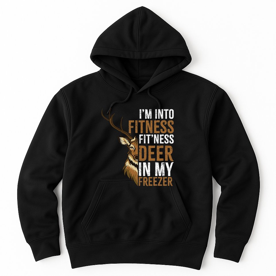 I'm Into Fitness Fit'ness Deer In My Freezer Hunting Deer Hoodie