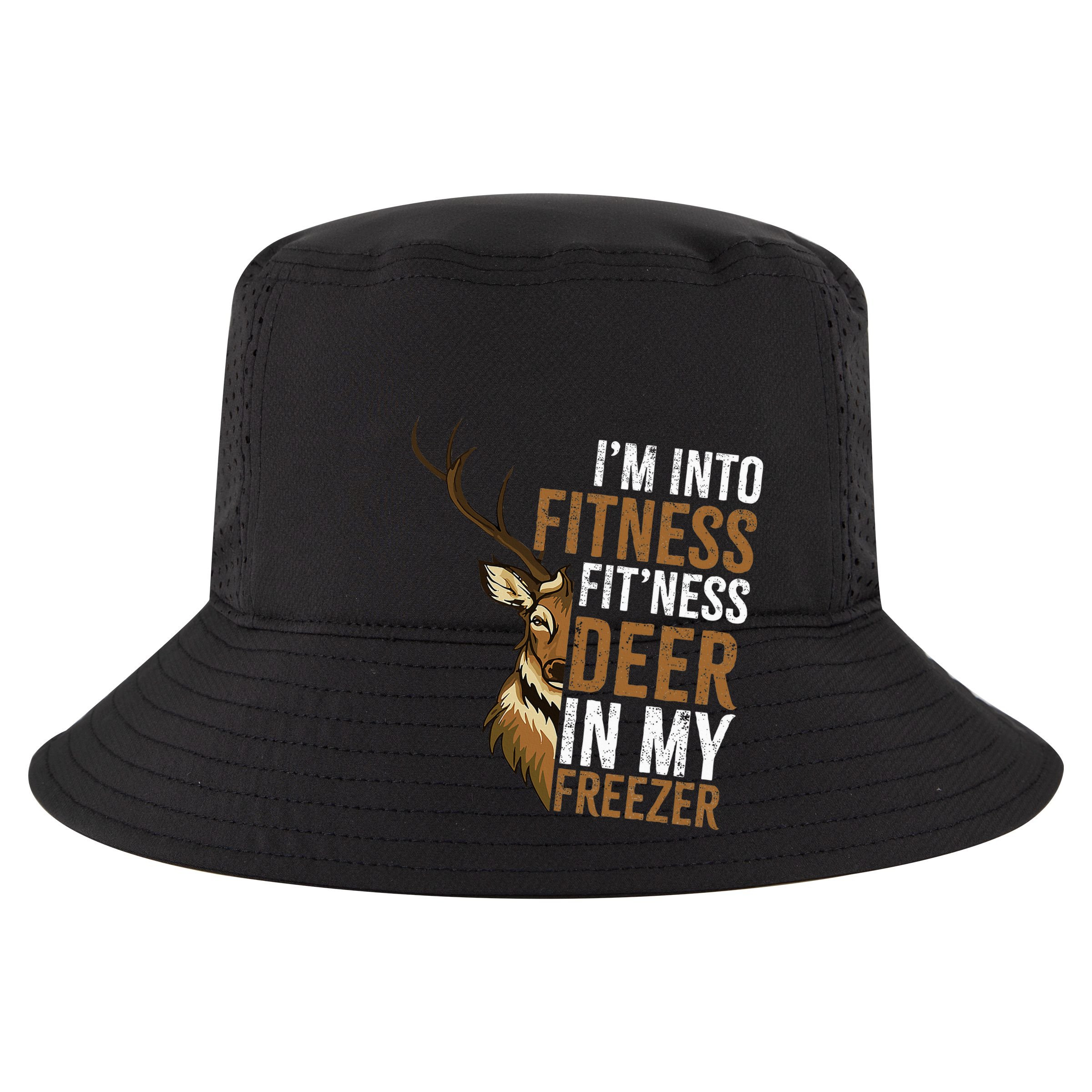 I'm Into Fitness Fit'ness Deer In My Freezer Hunting Deer Cropped Pullover Crew