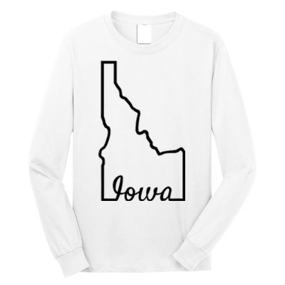 Idaho Iowa Funny Geography Mix Up Joke Idawa State Pride Long Sleeve Shirt