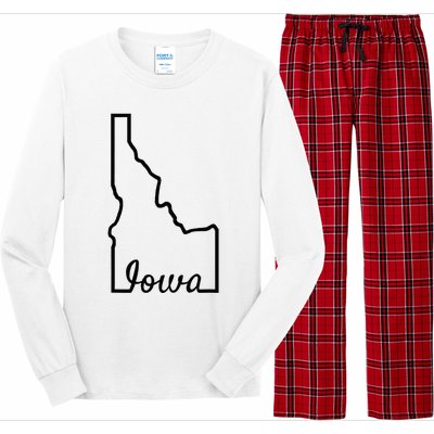 Idaho Iowa Funny Geography Mix Up Joke Idawa State Pride Long Sleeve Pajama Set