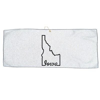 Idaho Iowa Funny Geography Mix Up Joke Idawa State Pride Large Microfiber Waffle Golf Towel