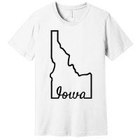 Idaho Iowa Funny Geography Mix Up Joke Idawa State Pride Premium T-Shirt