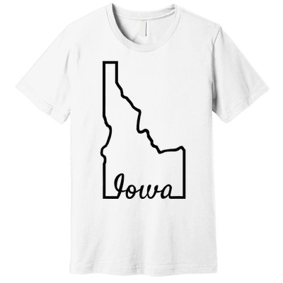 Idaho Iowa Funny Geography Mix Up Joke Idawa State Pride Premium T-Shirt