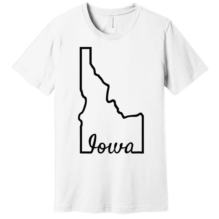 Idaho Iowa Funny Geography Mix Up Joke Idawa State Pride Premium T-Shirt