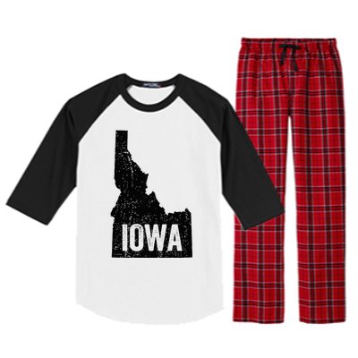 Idaho Iowa Funny Geography Mix Up Raglan Sleeve Pajama Set