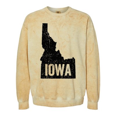 Idaho Iowa Funny Geography Mix Up Colorblast Crewneck Sweatshirt