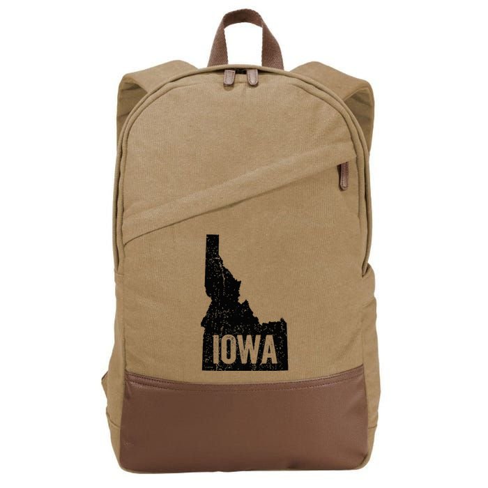 Idaho Iowa Funny Geography Mix Up Cotton Canvas Backpack