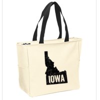 Idaho Iowa Funny Geography Mix Up Zip Tote Bag