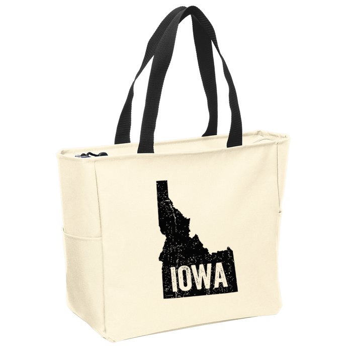 Idaho Iowa Funny Geography Mix Up Zip Tote Bag