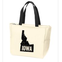 Idaho Iowa Funny Geography Mix Up Zip Tote Bag