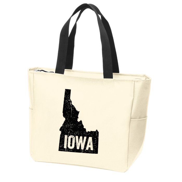 Idaho Iowa Funny Geography Mix Up Zip Tote Bag
