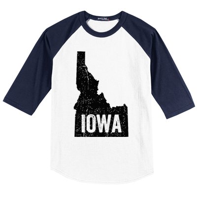 Idaho Iowa Funny Geography Mix Up Baseball Sleeve Shirt