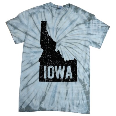 Idaho Iowa Funny Geography Mix Up Tie-Dye T-Shirt