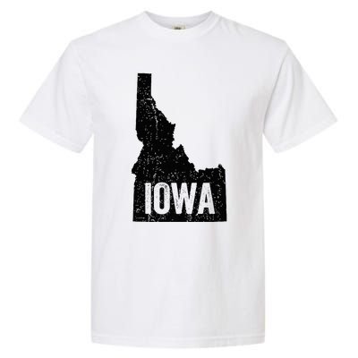 Idaho Iowa Funny Geography Mix Up Garment-Dyed Heavyweight T-Shirt