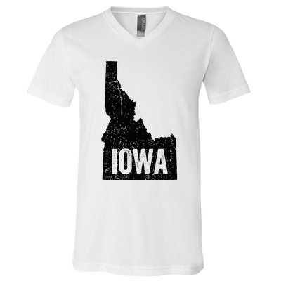 Idaho Iowa Funny Geography Mix Up V-Neck T-Shirt