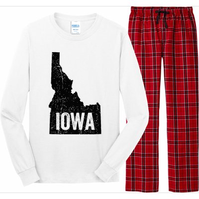 Idaho Iowa Funny Geography Mix Up Long Sleeve Pajama Set