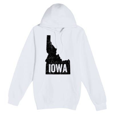 Idaho Iowa Funny Geography Mix Up Premium Pullover Hoodie