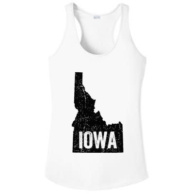 Idaho Iowa Funny Geography Mix Up Ladies PosiCharge Competitor Racerback Tank