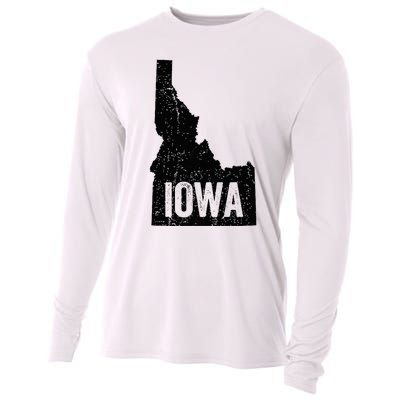 Idaho Iowa Funny Geography Mix Up Cooling Performance Long Sleeve Crew