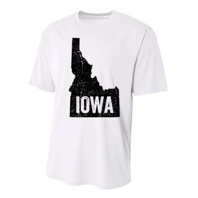 Idaho Iowa Funny Geography Mix Up Performance Sprint T-Shirt