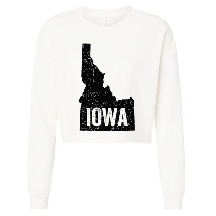 Idaho Iowa Funny Geography Mix Up Cropped Pullover Crew