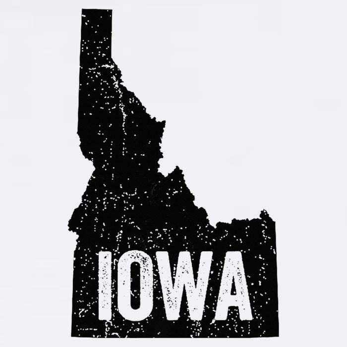 Idaho Iowa Funny Geography Mix Up Cropped Pullover Crew