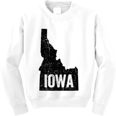 Idaho Iowa Funny Geography Mix Up Kids Sweatshirt