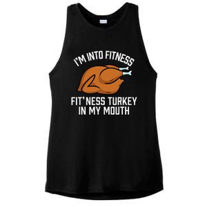 IM Into Fitness Turkey In My Mouth Funny Thanksgiving Ladies PosiCharge Tri-Blend Wicking Tank