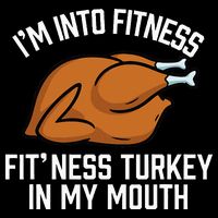 IM Into Fitness Turkey In My Mouth Funny Thanksgiving Bucket Hat