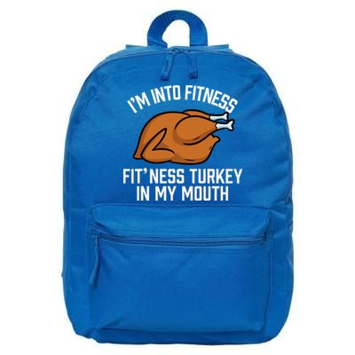 IM Into Fitness Turkey In My Mouth Funny Thanksgiving 16 in Basic Backpack