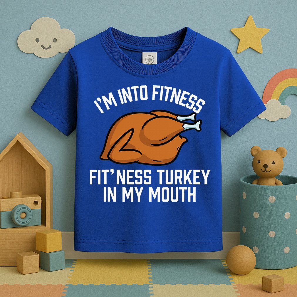 IM Into Fitness Turkey In My Mouth Funny Thanksgiving Toddler T-Shirt