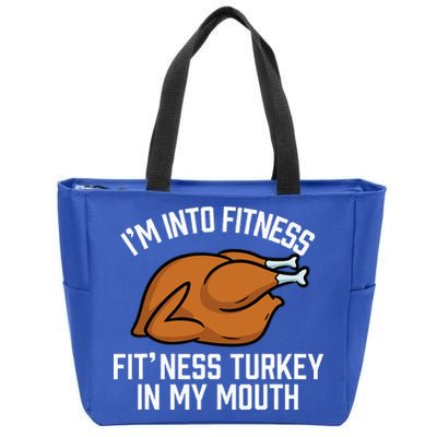 IM Into Fitness Turkey In My Mouth Funny Thanksgiving Zip Tote Bag