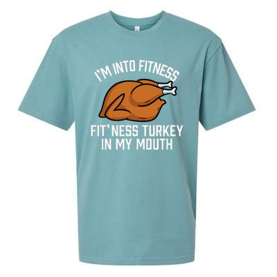 IM Into Fitness Turkey In My Mouth Funny Thanksgiving Sueded Cloud Jersey T-Shirt