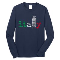 Italy Italy Flag Pride Leaning Tower Of Pisa Long Sleeve Shirt