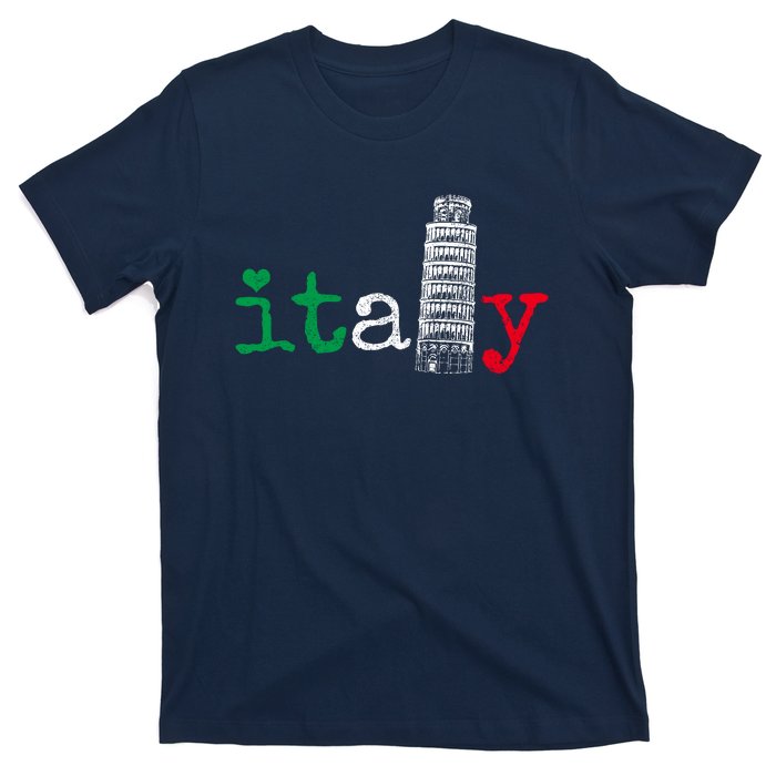 Italy Italy Flag Pride Leaning Tower Of Pisa T-Shirt