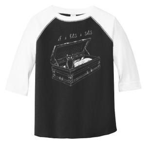 If I Fits I Sits Black Cat Coffin Kitty Sitting In A Casket Toddler Fine Jersey T-Shirt