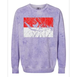 Indonesia Indonesian Flag Map Outline Silhouette Travel Asia Colorblast Crewneck Sweatshirt